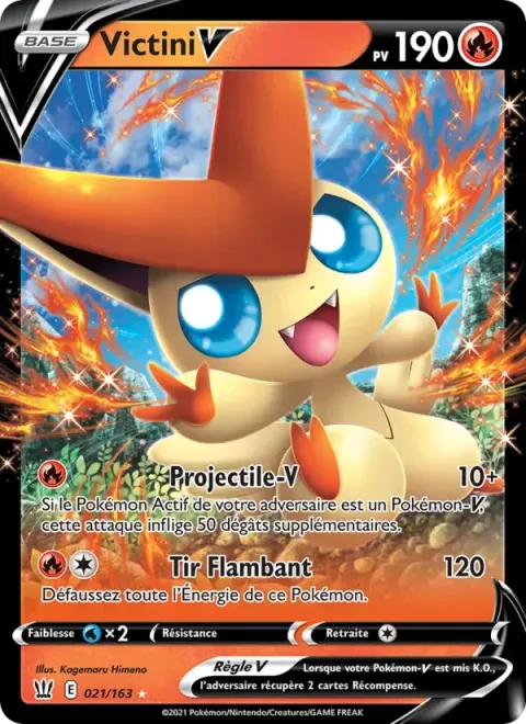 Carte Pokémon Victini V 021/163, extension Styles de combat