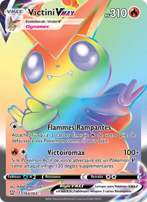 Carte Pokémon Victini VMAX 165/163, extension Styles de combat