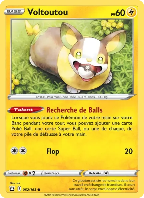 Carte Pokémon Voltoutou 052/163, extension Styles de combat