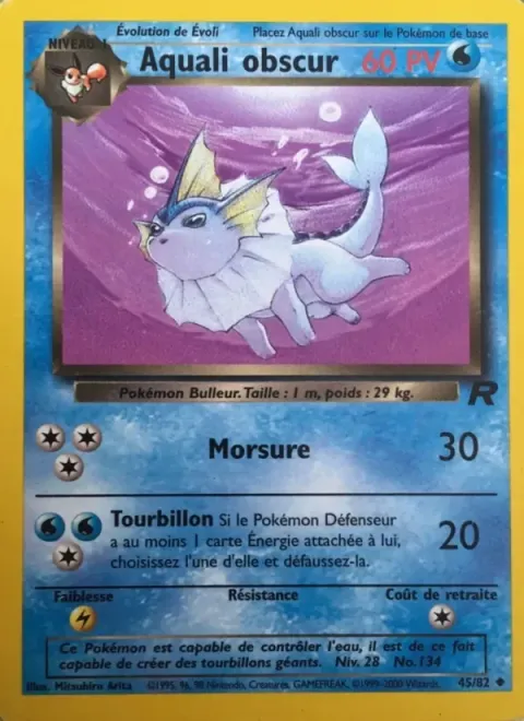 Carte Pokémon Aquali obscur 045/082, extension Team Rocket