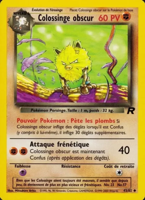 Carte Pokémon Colossinge obscur 043/082, extension Team Rocket