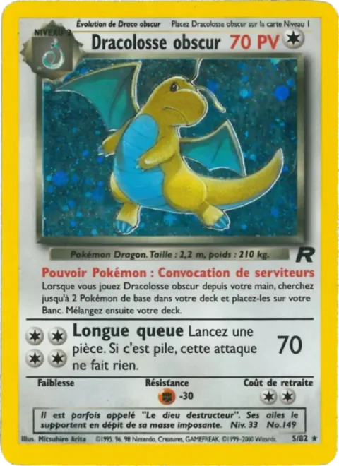 Carte Pokémon Dracolosse obscur 005/082, extension Team Rocket