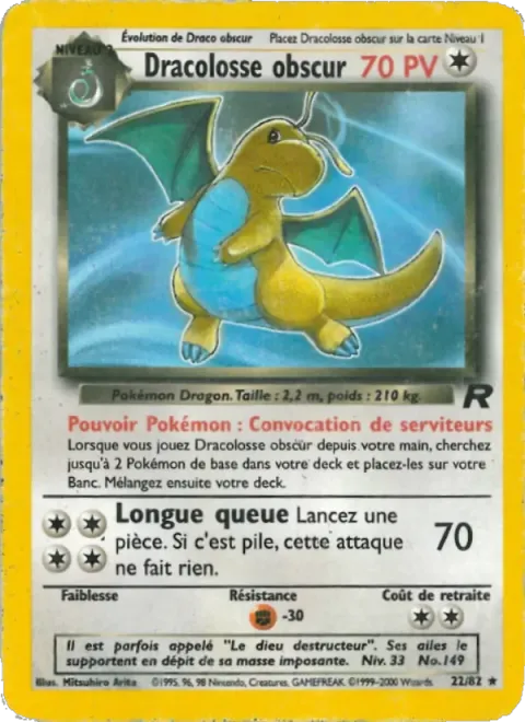 Carte Pokémon Dracolosse obscur 022/082, extension Team Rocket