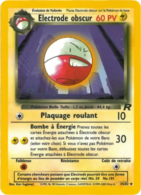 Carte Pokémon Electrode obscur 034/082, extension Team Rocket