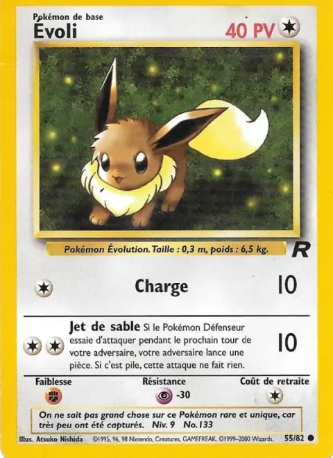 Carte Pokémon Évoli 055/082, extension Team Rocket