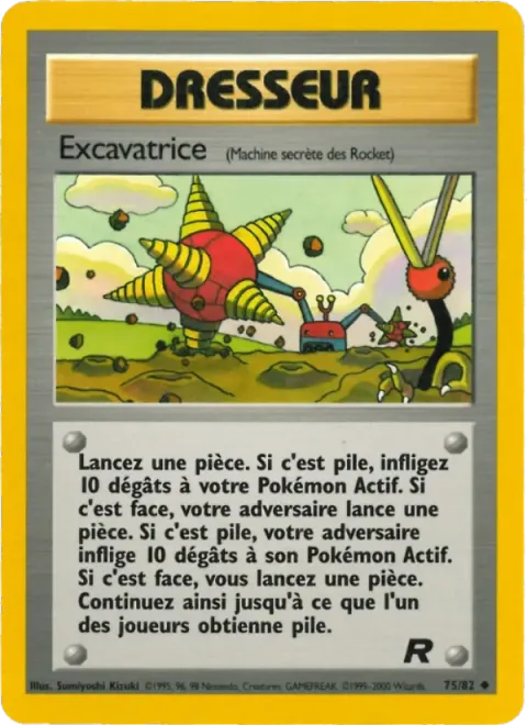 Carte Pokémon Excavatrice 075/082, extension Team Rocket
