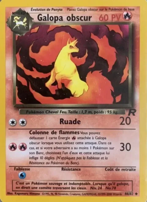Carte Pokémon Galopa obscur 044/082, extension Team Rocket
