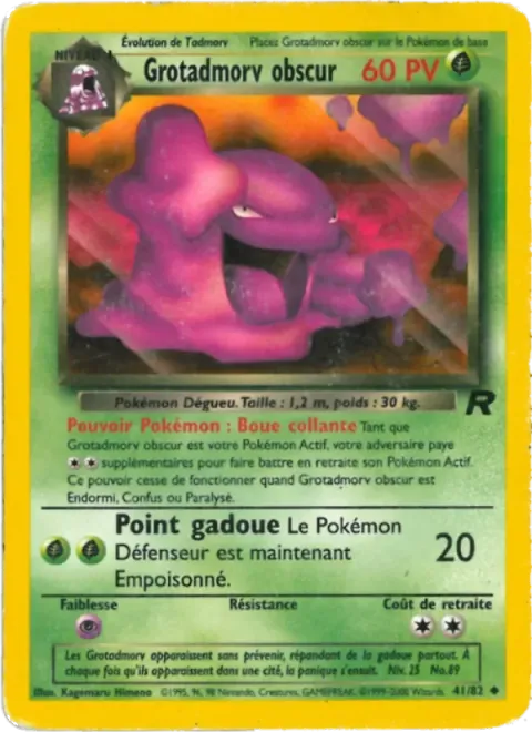Carte Pokémon Grotadmorv obscur 041/082, extension Team Rocket
