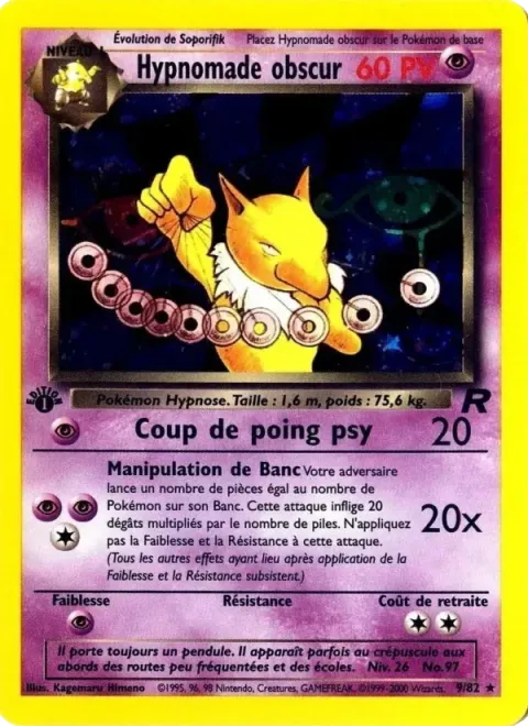 Carte Pokémon Hypnomade obscur 009/082, extension Team Rocket