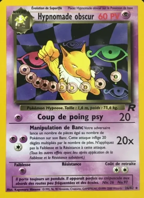 Carte Pokémon Hypnomade obscur 026/082, extension Team Rocket