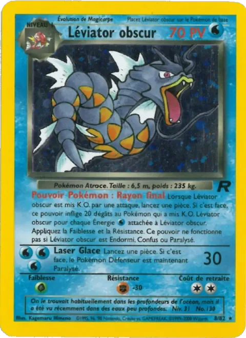 Carte Pokémon Léviator obscur 008/082, extension Team Rocket