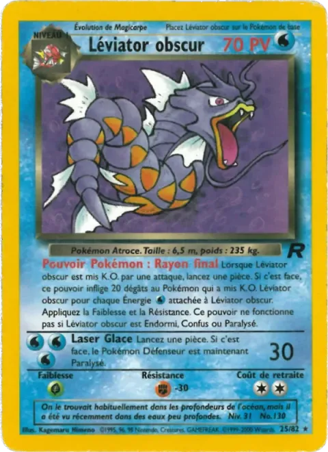 Carte Pokémon Léviator obscur 025/082, extension Team Rocket