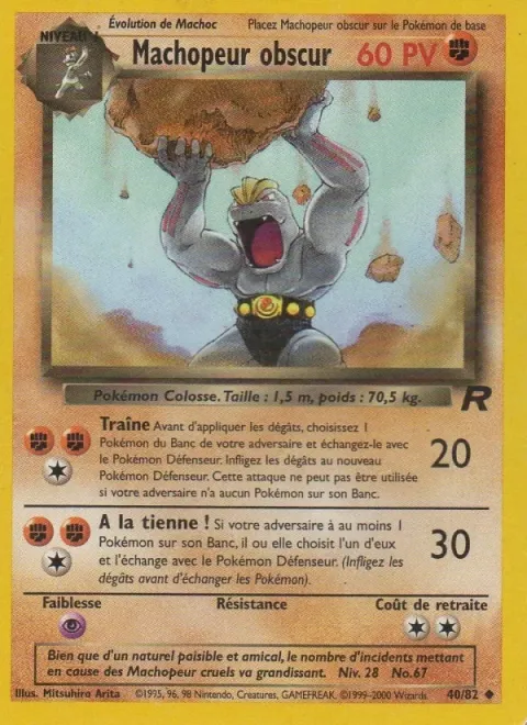 Carte Pokémon Machopeur obscur 040/082, extension Team Rocket