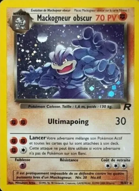Carte Pokémon Mackogneur obscur 010/082, extension Team Rocket