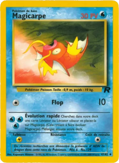 Carte Pokémon Magicarpe 047/082, extension Team Rocket