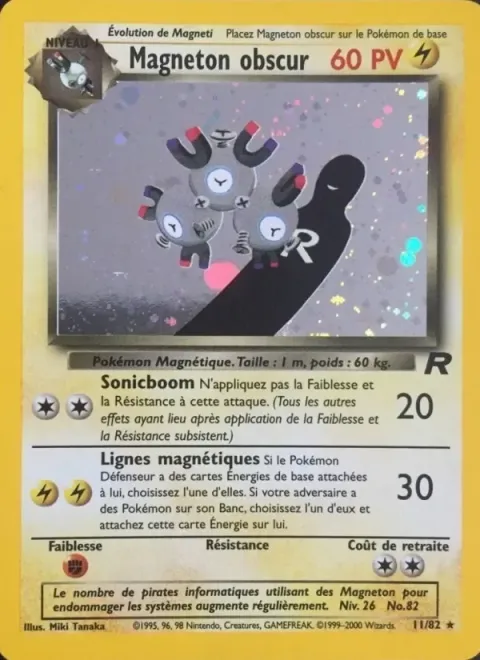 Carte Pokémon Magneton obscur 011/082, extension Team Rocket