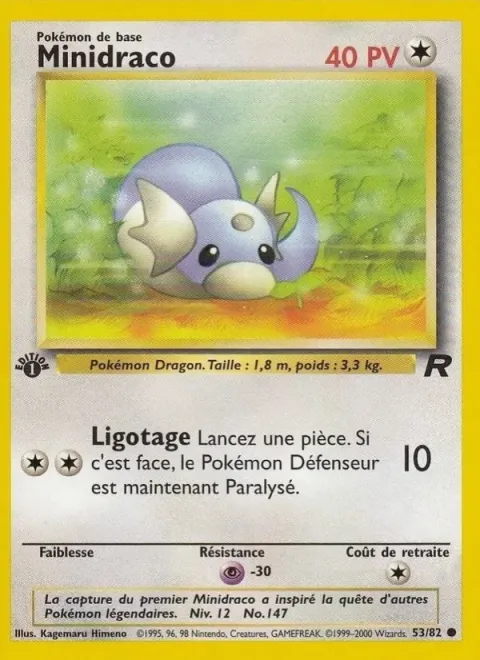 Carte Pokémon Minidraco 053/082, extension Team Rocket