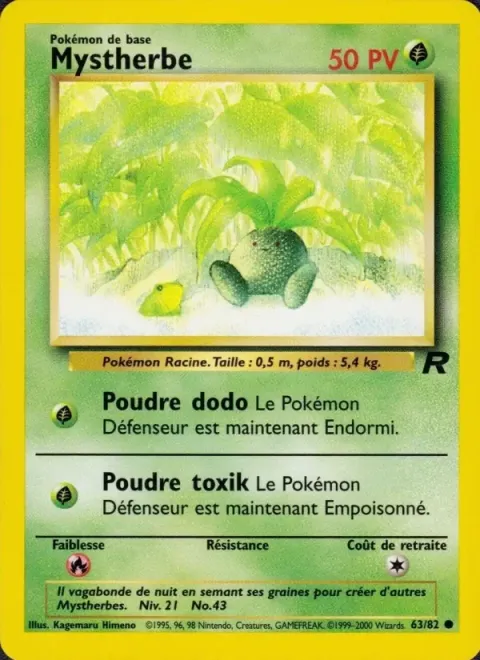 Carte Pokémon Mystherbe 063/082, extension Team Rocket
