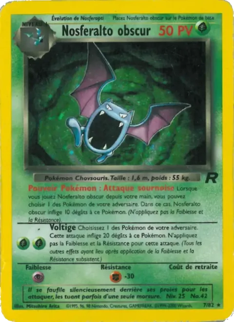 Carte Pokémon Nosferalto obscur 007/082, extension Team Rocket