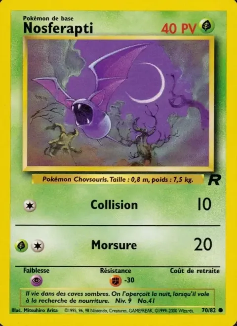 Carte Pokémon Nosferapti 070/082, extension Team Rocket