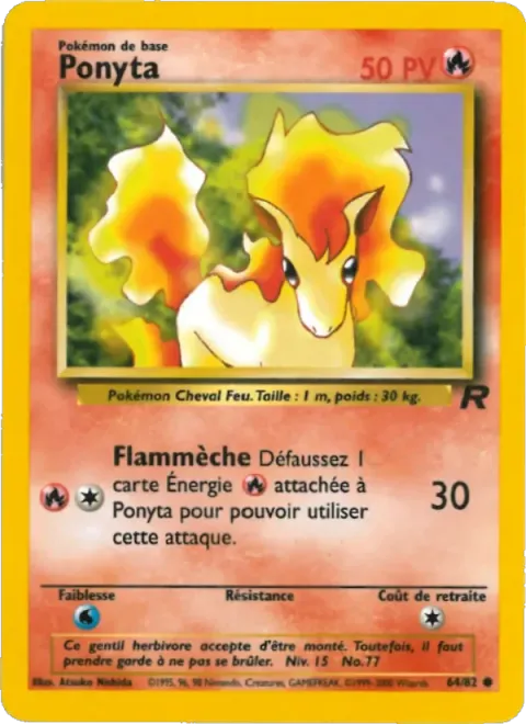 Carte Pokémon Ponyta 064/082, extension Team Rocket