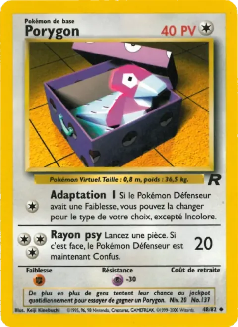 Carte Pokémon Porygon 048/082, extension Team Rocket