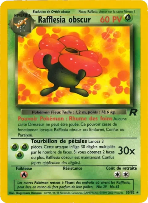 Carte Pokémon Rafflesia obscur 030/082, extension Team Rocket
