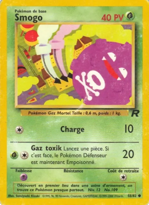 Carte Pokémon Smogo 058/082, extension Team Rocket