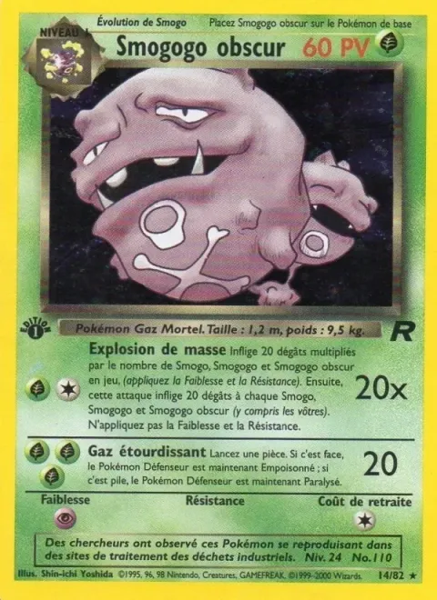 Carte Pokémon Smogogo obscur 014/082, extension Team Rocket