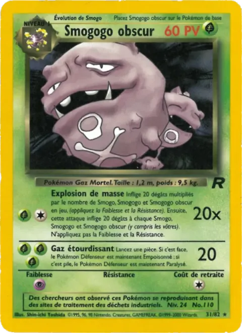 Carte Pokémon Smogogo obscur 031/082, extension Team Rocket