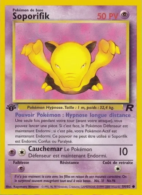 Carte Pokémon Soporifik 054/082, extension Team Rocket