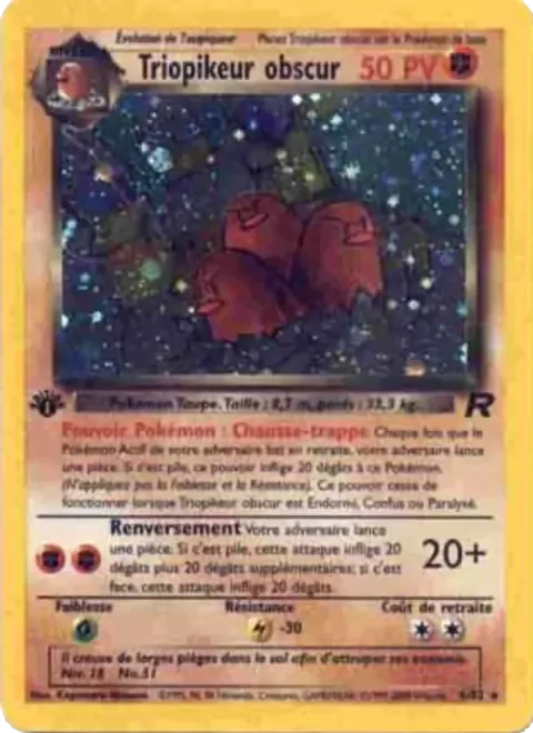 Carte Pokémon Triopikeur obscur 006/082, extension Team Rocket