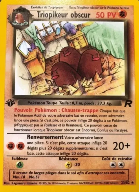 Carte Pokémon Triopikeur obscur 023/082, extension Team Rocket