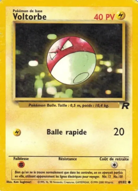 Carte Pokémon Voltorbe 069/082, extension Team Rocket