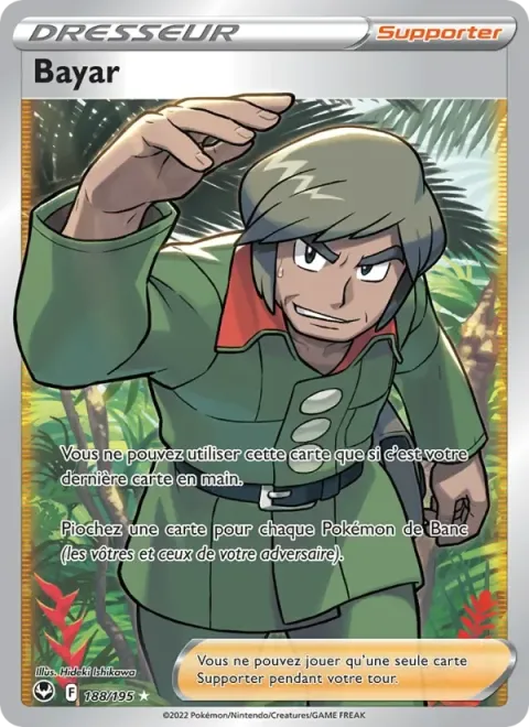 Carte Pokémon Bayar 188/195, extension Tempête Argentée