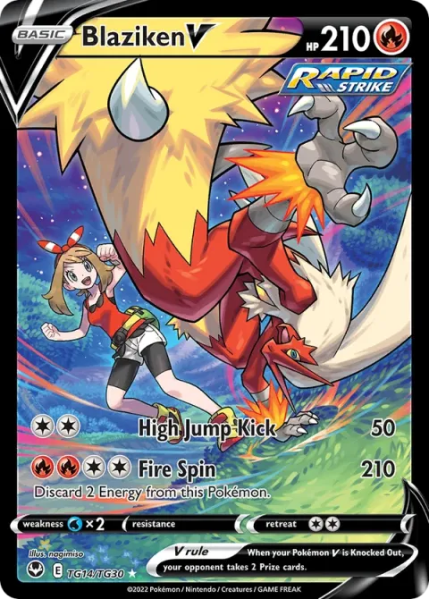 Carte Pokémon Braségali V TG14/TG30, extension Tempête Argentée