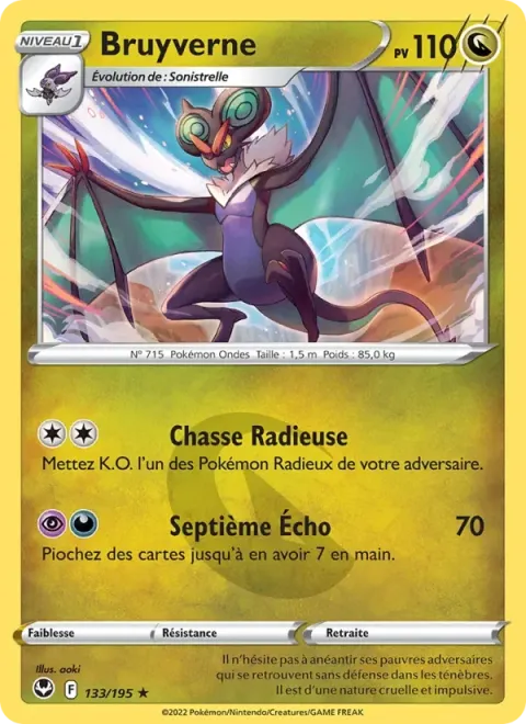 Carte Pokémon Bruyverne 133/195, extension Tempête Argentée