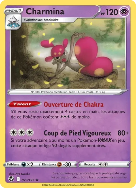 Carte Pokémon Charmina 073/195, extension Tempête Argentée