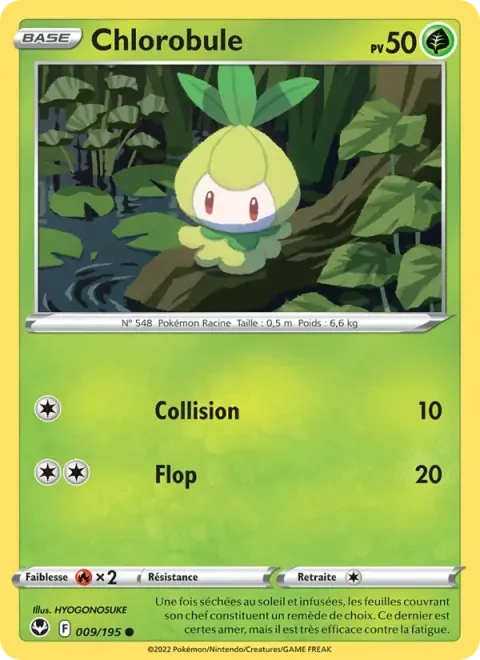 Carte Pokémon Chlorobule 009/195, extension Tempête Argentée