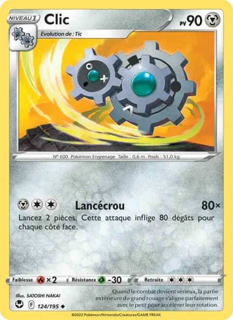 Carte Pokémon Clic 124/195, extension Tempête Argentée