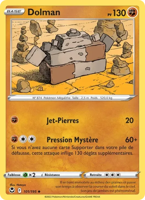 Carte Pokémon Dolman 101/195, extension Tempête Argentée