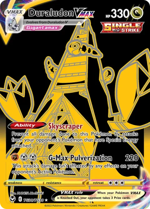 Carte Pokémon Duralugon VMAX TG30/TG30, extension Tempête Argentée