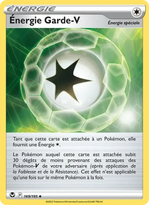 Carte Pokémon Énergie Garde V 169/195, extension Tempête Argentée