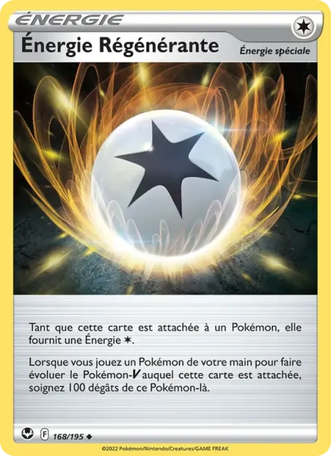 Carte Pokémon Énergie Régénérante 168/195, extension Tempête Argentée
