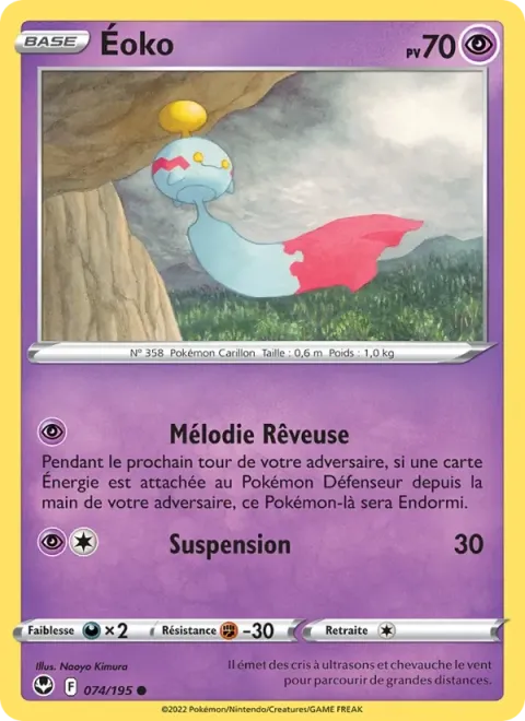 Carte Pokémon Éoko 074/195, extension Tempête Argentée