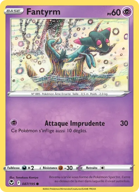 Carte Pokémon Fantyrm 087/195, extension Tempête Argentée