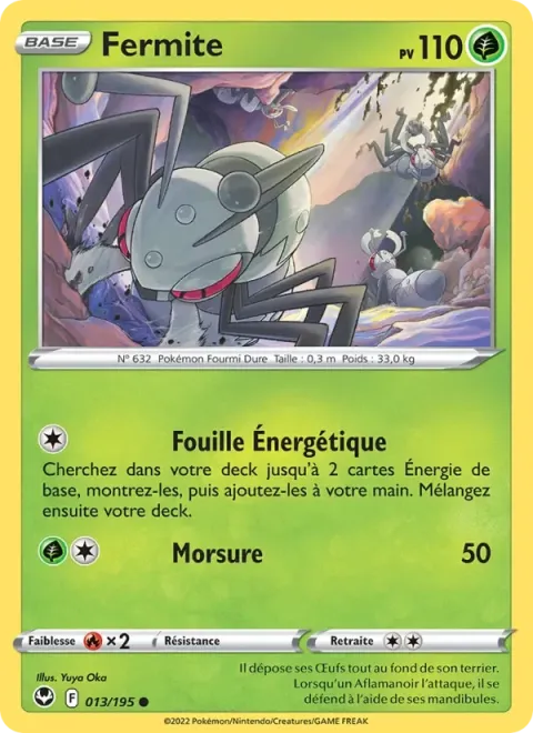 Carte Pokémon Fermite 013/195, extension Tempête Argentée
