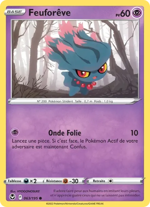 Carte Pokémon Feuforêve 063/195, extension Tempête Argentée