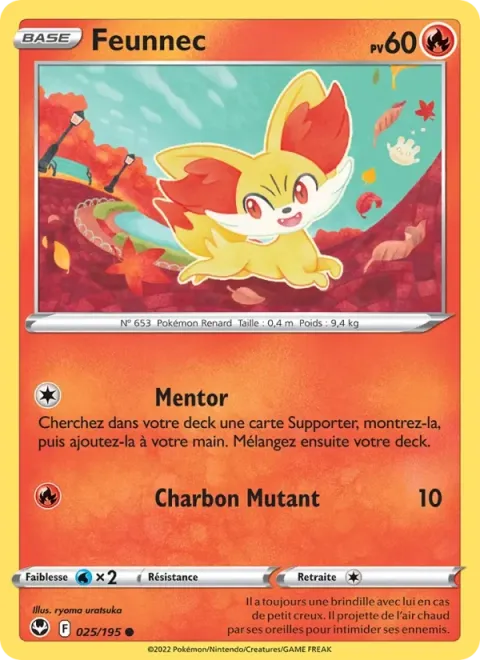 Carte Pokémon Feunnec 025/195, extension Tempête Argentée
