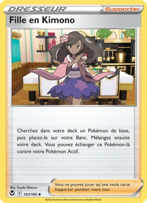 Carte Pokémon Fille en Kimono 157/195, extension Tempête Argentée